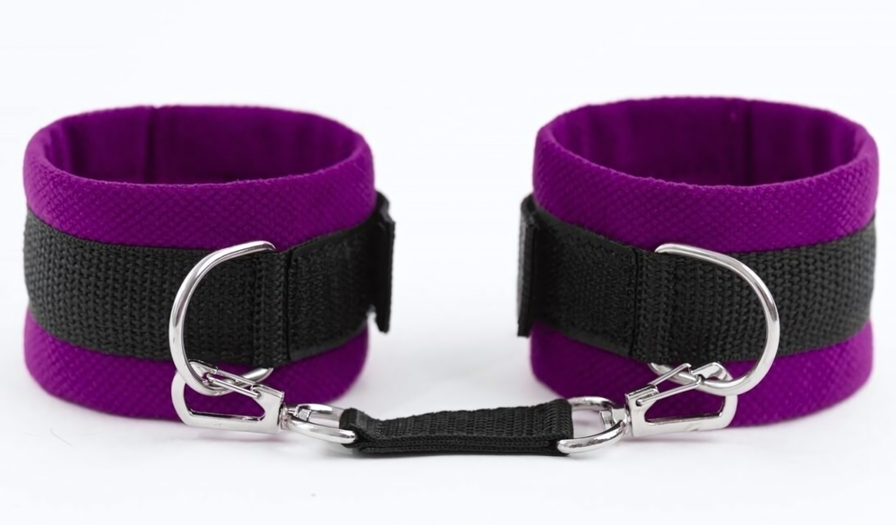 Фиолетово-черные оковы My rules на сцепке (Цвет: фиолетовый с черным)