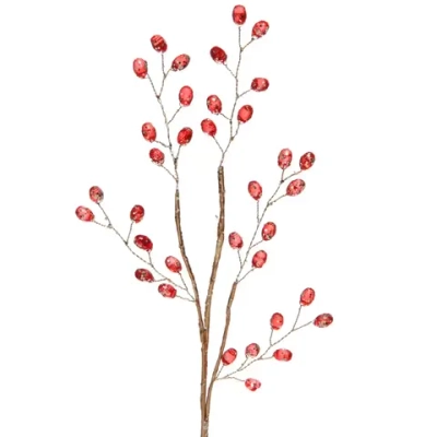 Ветка декоративная «Сияние» 40 см, Красный/Золото