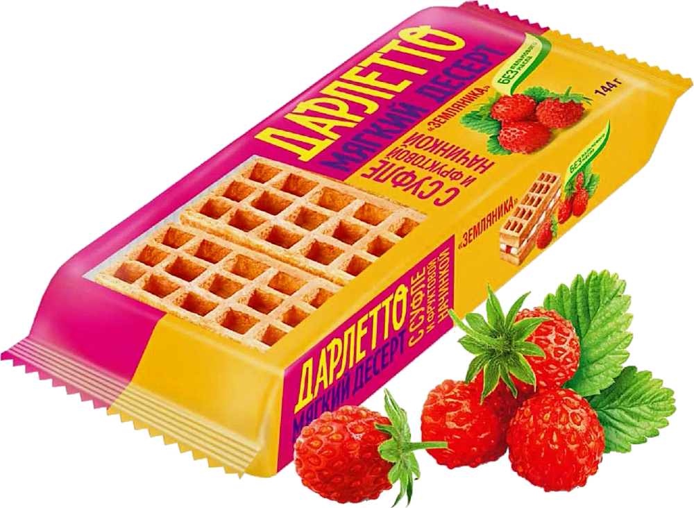 Десерт Мягкий с суфле и фруктовой начинкой земляника Дарлетто 144г