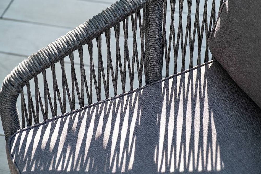 "Канны" лаунж-зона 4-местная плетеная из роупа (веревки), цвет темно-серый