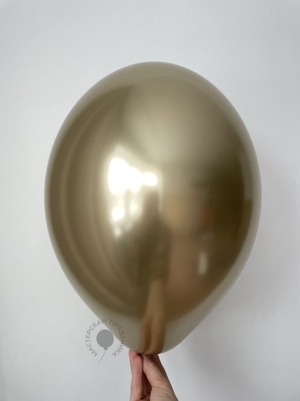B Шар хром 12" / 30 см золото Glossy Gold (БГ-17)