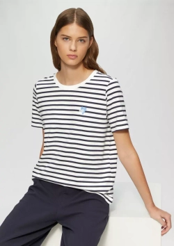 Футболка в полоску Relaxed Fit с вышивкой в форме сердца s.Oliver