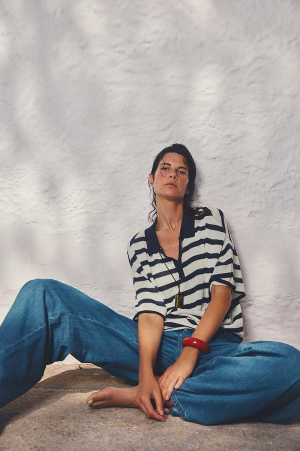 ZARA ДЖИНСЫ Z1975 WIDE-LEG СО СРЕДНЕЙ ПОСАДКОЙ И ЗАЩИПАМИ, ВЫЦВЕТШИЙ СИНИЙ