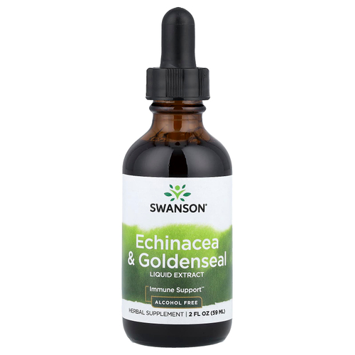 Swanson, жидкий экстракт эхинацеи и желтокорня, без спирта, 59 мл (2 жидк. унции)