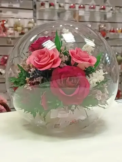 натуральные розы в стекле, вакуум