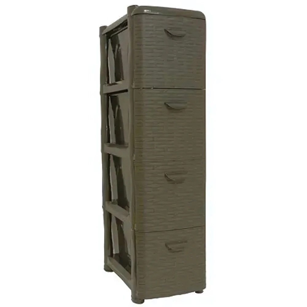 Комод узкий РОТАНГ (4 секции) коричневый ротанг 0,965,26х0,502м