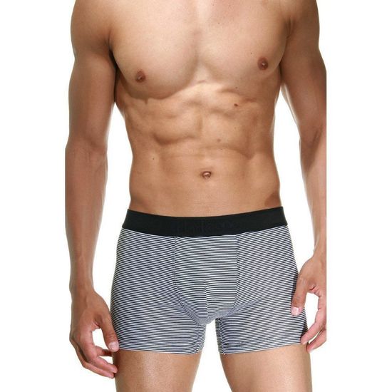 Набор мужских трусов боксеров 2в1 (белые, белые в полоску) DARKZONE DZN8032