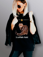 Футболка шотландская вислоухая кошка