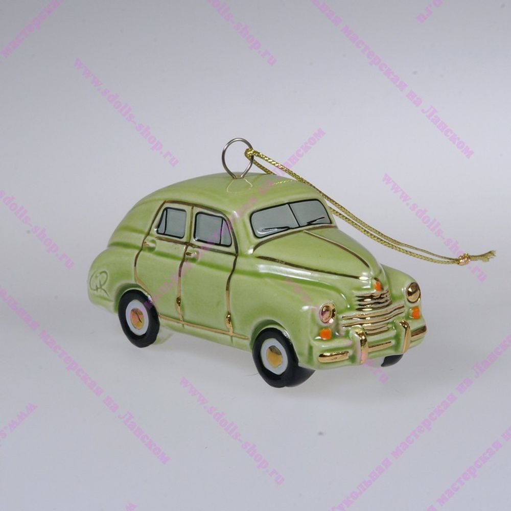 Фарфоровая ёлочная игрушка Советский автомобиль