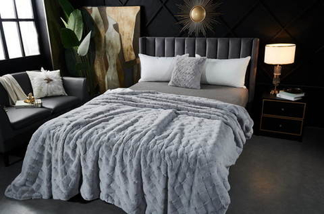 Плед 220х240 Sofi De MarkO Бернард светло-серый