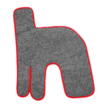 Ковры RENAULT T (автомат) (экокожа, черный, красный кант, красная вышивка)