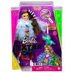 Barbie Extra - Мода Кукла и Животное + Аксессуары № 9 Тюлевая накидка Светло-коричневые волосы GYJ78