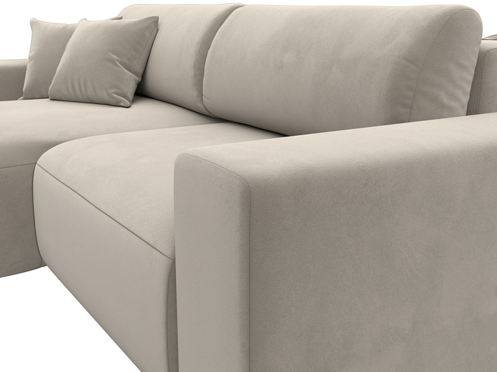 Диван угловой Лига-036 НПБ Классик левый угол МИКРОВЕЛЬВЕТ Бежевый