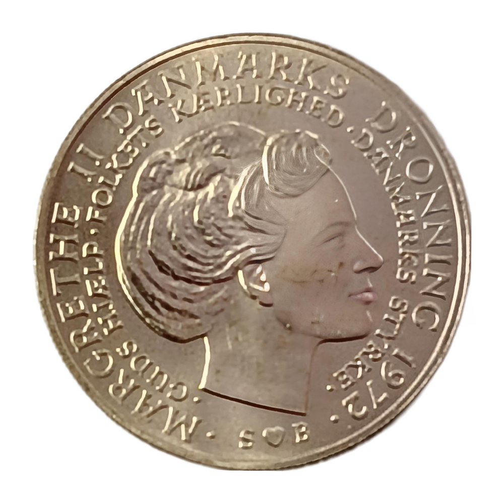 Монета 10 крон 1972 "Фредерик IX и Маргрет II"