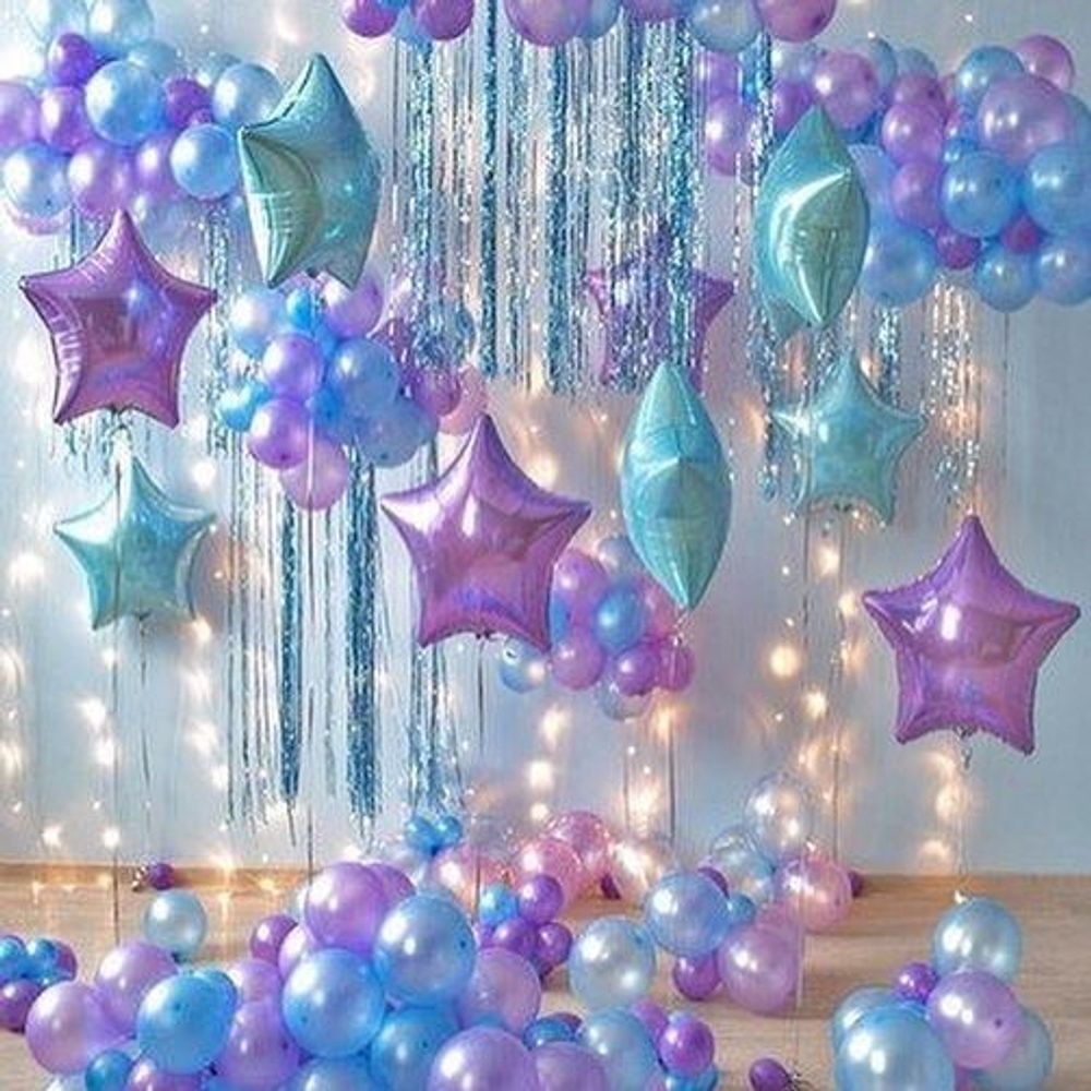 Шар (18"/46 см) Звезда, Сиреневый 1 шт.