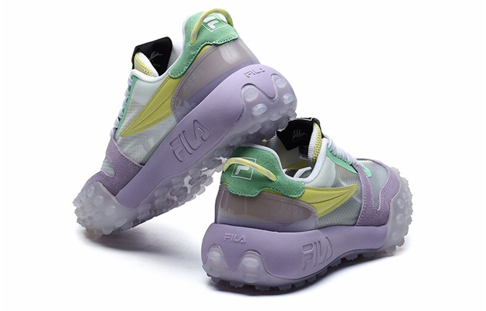 FILA Fila Gara shock absorption, non-slip, wear-resistant, breathable, low-cut daddy shoes, women's lilac purple