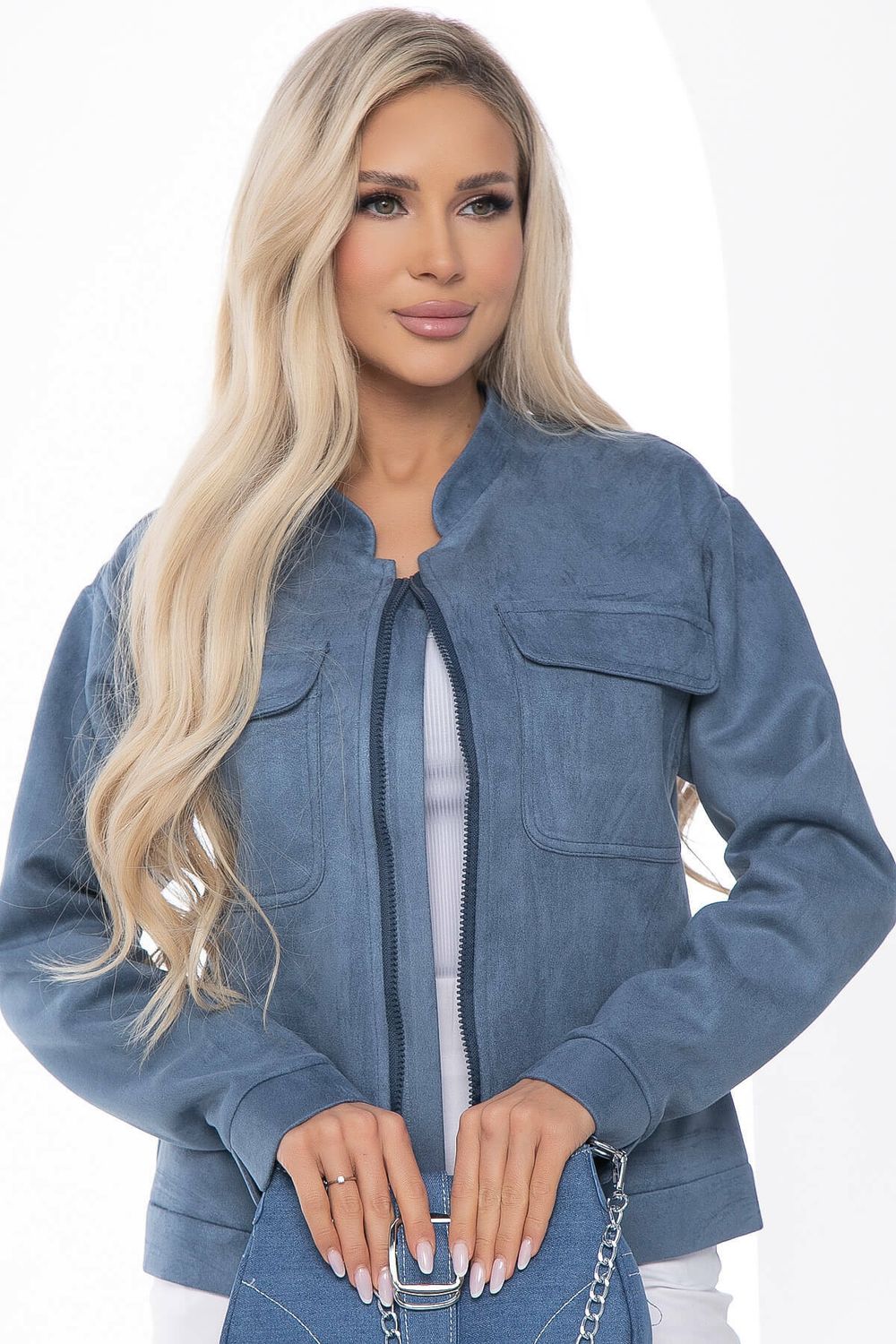 Жакет на молнии "Александра" (джинс) Б8897 LT Collection