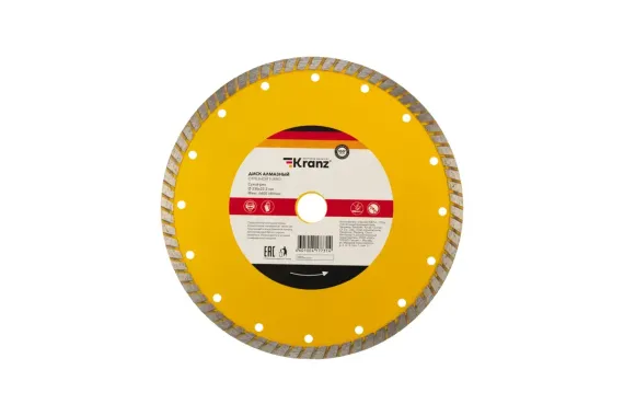 Диск алмазный отрезной KRANZ Turbo 230*22,2*2,8*10 40295