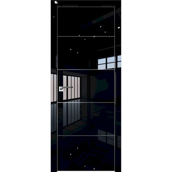 Profil Doors 15LE чёрный люкс с алюминиевым молдингом профиль серебро