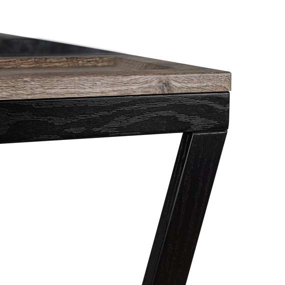 Стол журнальный BeautyStyle 33 дуб крымский состаренный/венге/стекло черное