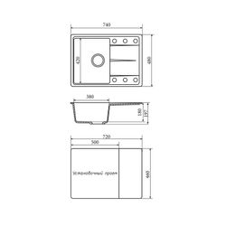 Мойка ZX-GM 06 с крылом