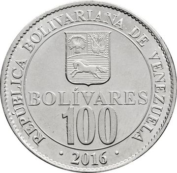 100 боливаров 2016 Венесуэла