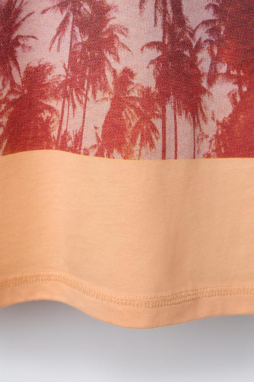 ZARA ФУТБОЛКА С ПРИНТОМ «ПАЛЬМОВЫЙ ЛИСТ», ОРАНЖЕВЫЙ