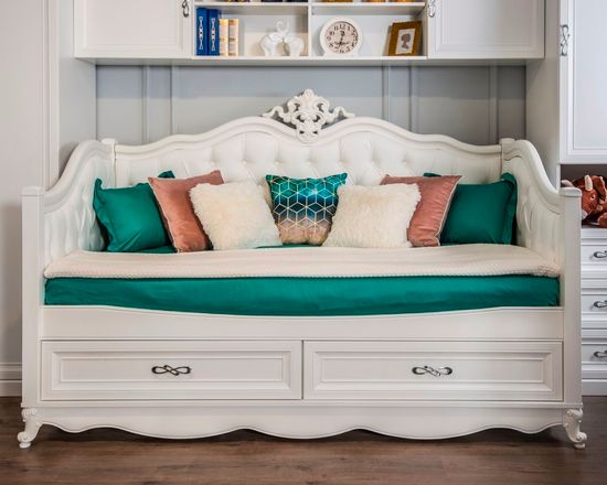 Кровать МИШЕЛЬ  с ящиками и мягким изголовьем