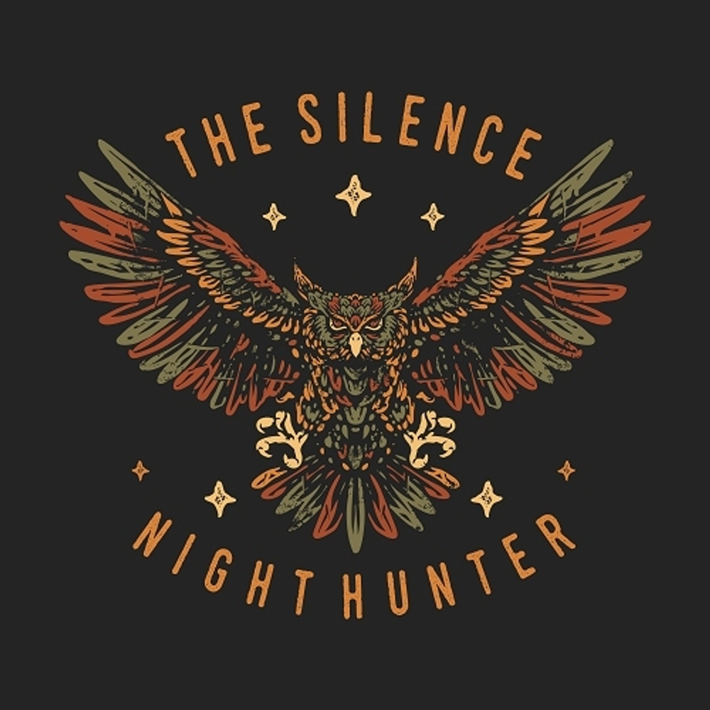 Принт The silence Night hunter черный