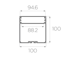 Профиль накладной алюминиевый LC-LP-100100-2 Anod