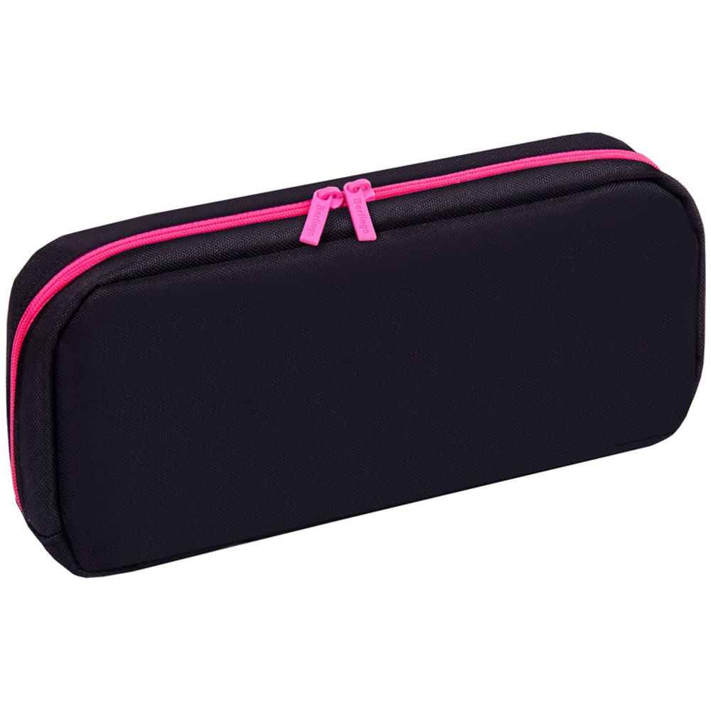 Пенал мягкий 1 отделение, 1 карман, 215*95*44 Berlingo "Black and pink", полиэстер, внутр. органайзер