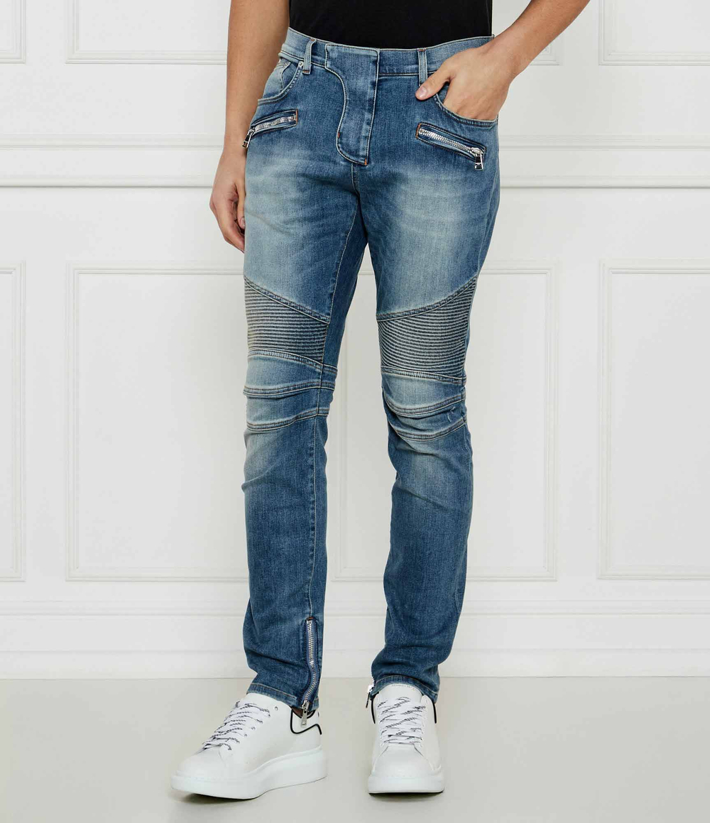 Джинсы BIKER Balmain - голубой(EH1MG115 DF44)