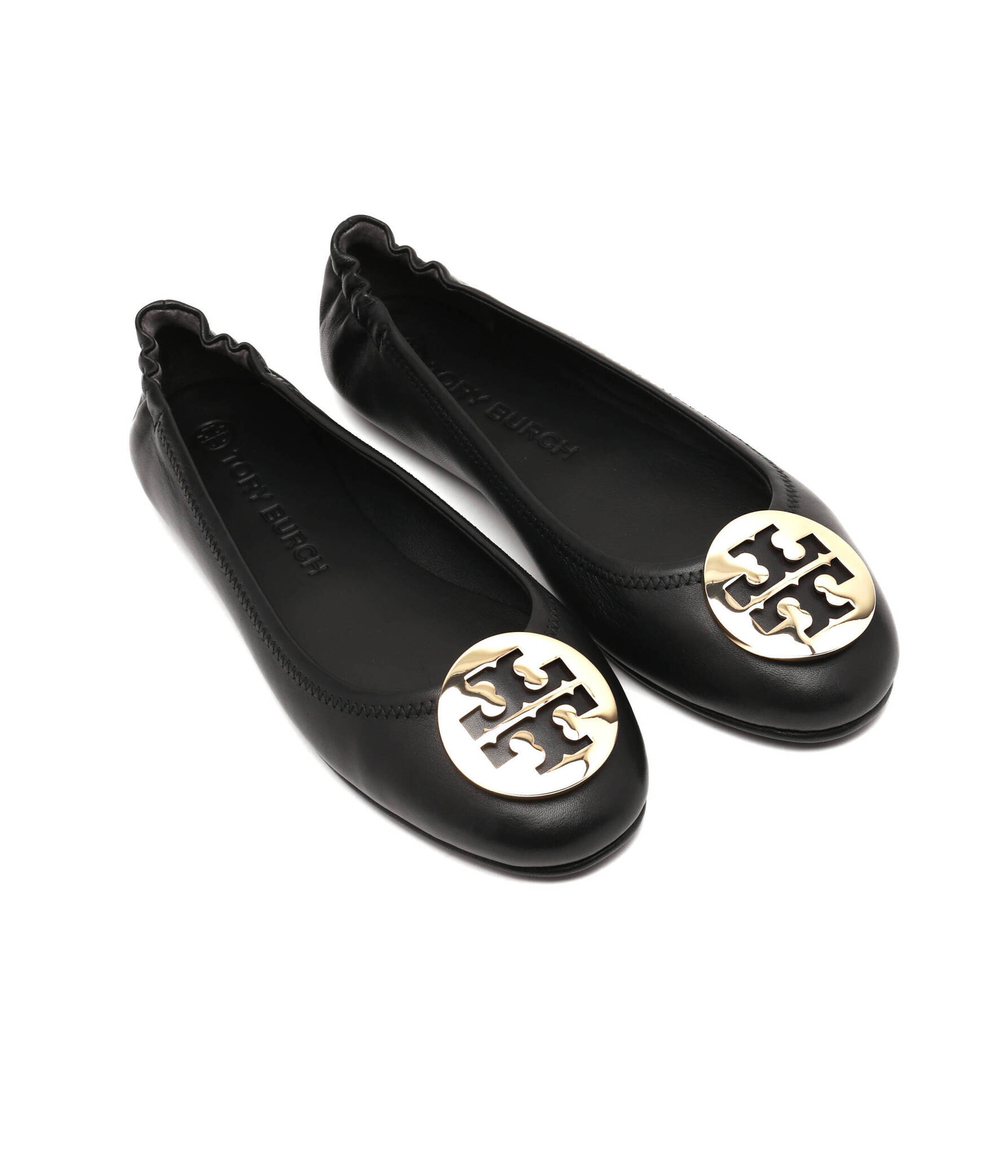 Кожаные балетки minnie travel TORY BURCH - черный(50393)