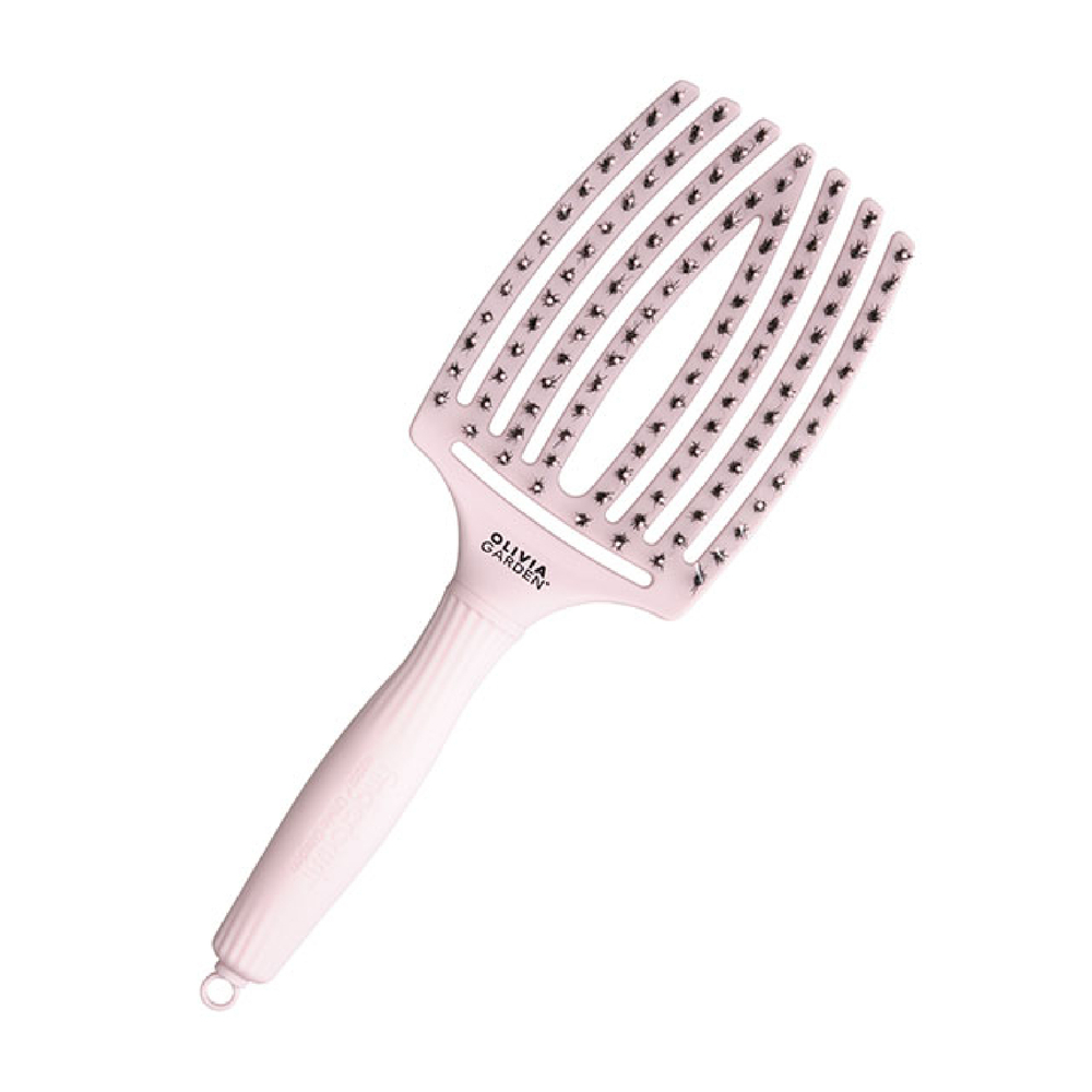 Olivia Garden Щетка для волос Fingerbrush Care Iconic Boar&Nylon Pastel Pink L