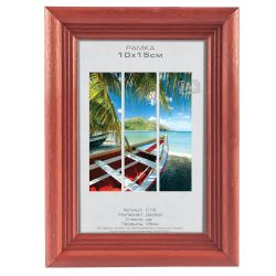 Фоторамка Image Art С18 10х15 деревянная из сосны, цвет красное дерево, вставка стекло | Image Art