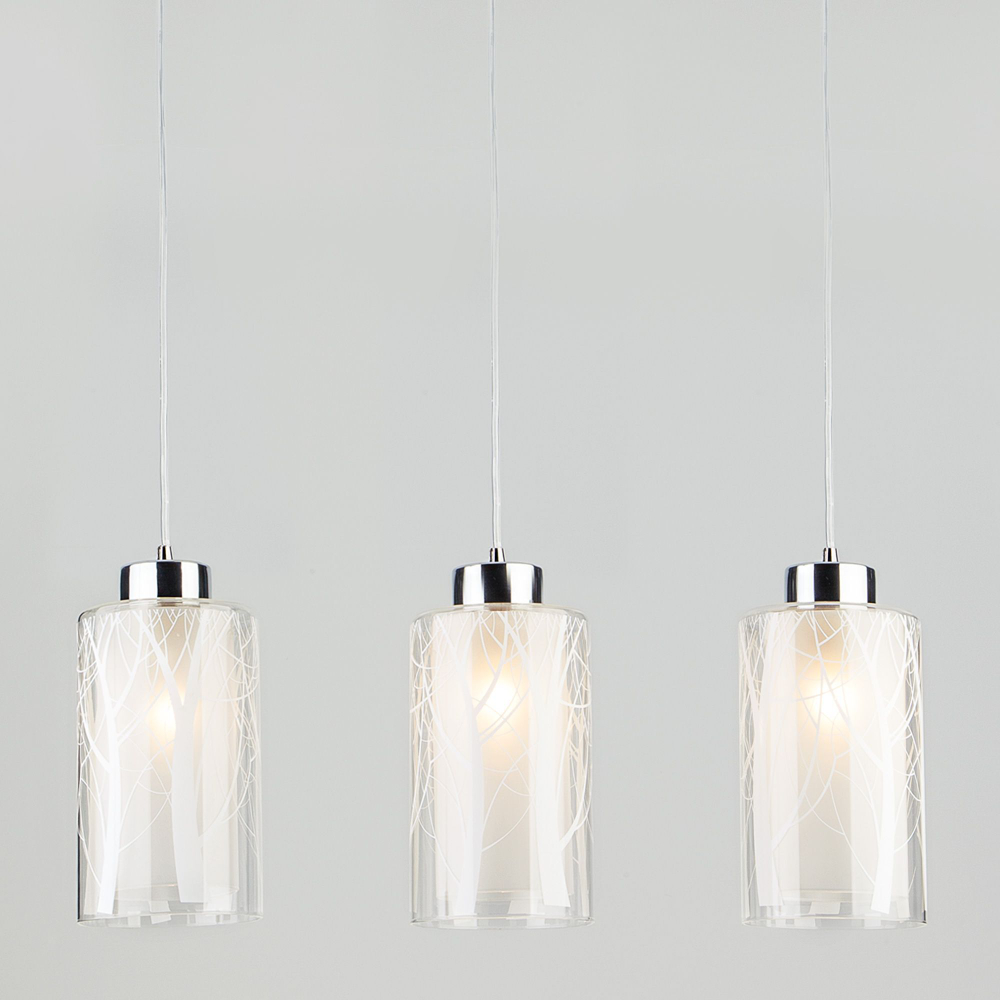 Светильник на подвесе с плафонами 50001/3 хром