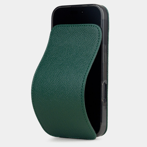 Чехол iPhone 17 Pro натуральная кожа сафьяно, зеленого цвета