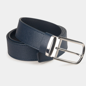 Ремень 38мм из кожи сафьяно, синего цвета