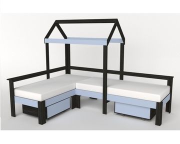 Кровать-домик АВАРА-1 с ящиками правая