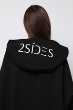 Худи черное с надписью 2SIDES