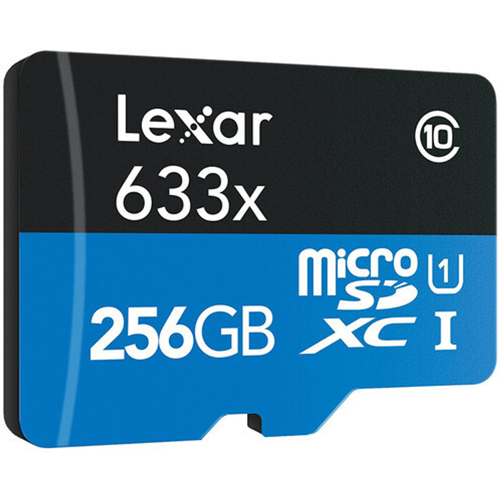 Lexar High-Performance 633x microSDXC 256 ГБ UHS-I W/R 100/45 C10 A1 V30 U3 с адаптером