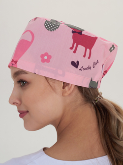 Колпак К-117 принт Кошки на розовом