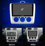 Магнитола для Ford Focus 2 2004-2011 (кондиционер) - Carmedia OL-9201-M QLed+2K, Android 12, TS10, CarPlay, 4G SIM-слот