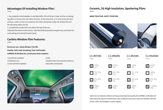 Тонировка автомобильная Carbins 50% черная керамик