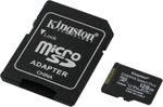 Kingston &lt;SDCS2/128GB&gt; microSDXC Memory Card 128Gb A1 V10 UHS-I U1  + microSD--&gt;SD  Adapter