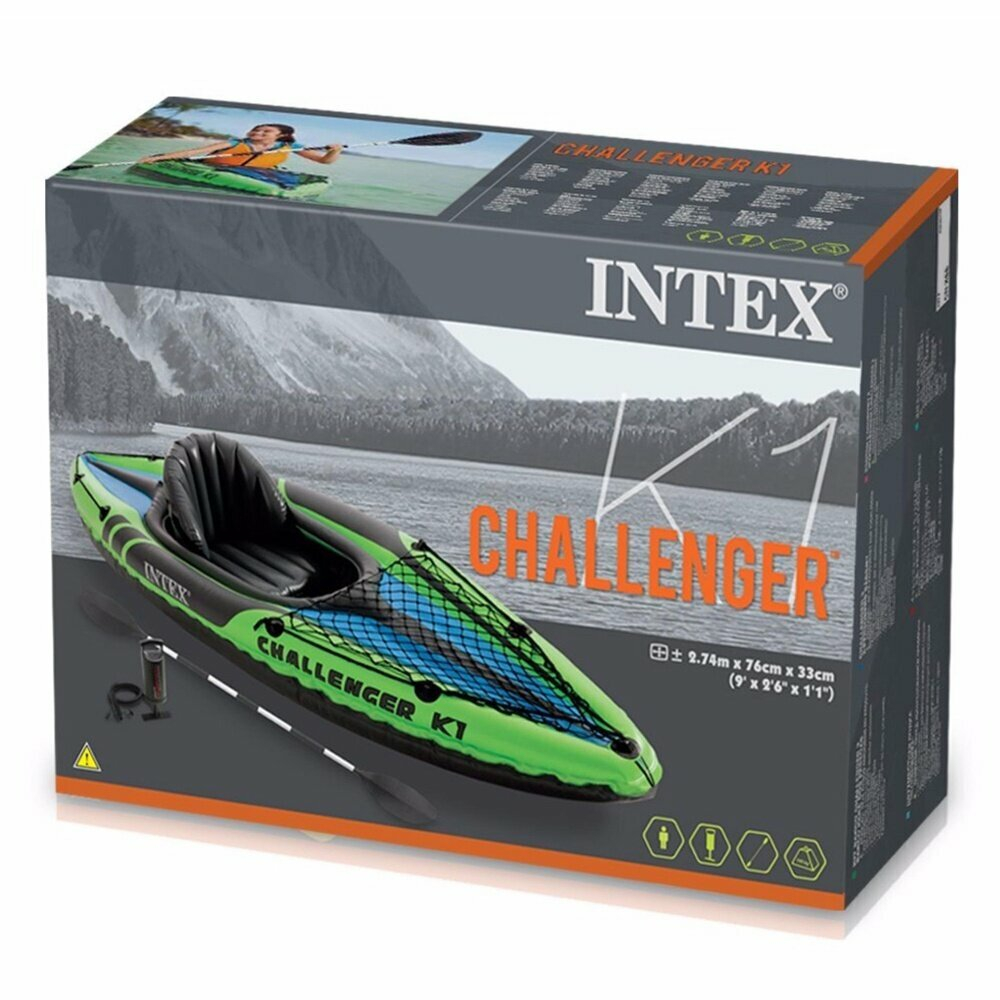 Каяк INTEX CHALLENGER К1, 68305, коричневый, синий