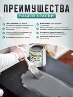 Акриловая краска для мебели и дерева серая 1 литр