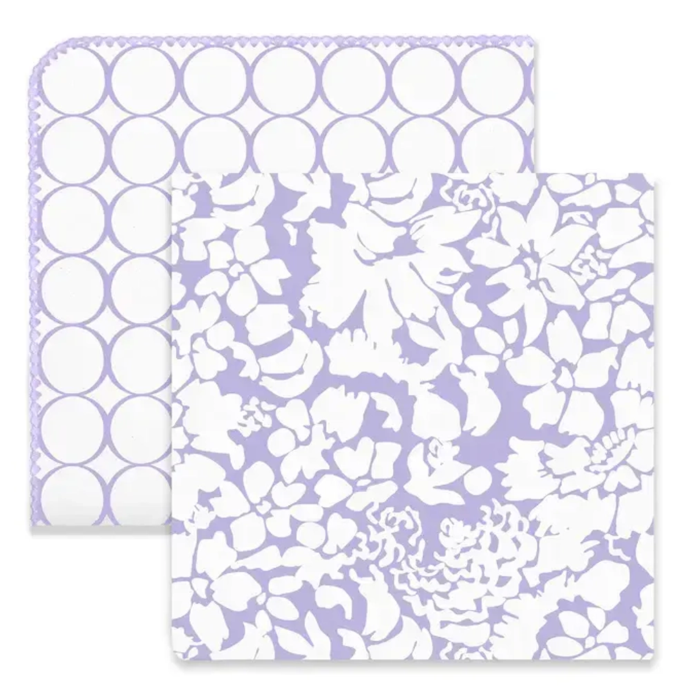 SwaddleDesigns Набор пеленок SwaddleDuo - Lavender Mod Circles + Lush Botanical Lavender