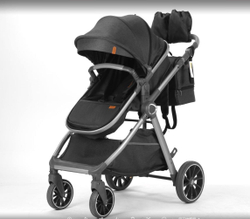 Детская коляска-трансформер 3в1 Luxmom V8 с автолюлькой Черный