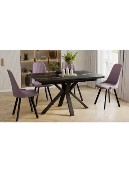 Стол кухонный Черный муар 134(173)х90х75 см